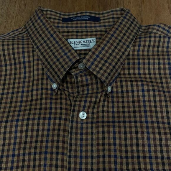 Kinkade's Men's Casual Shirt - Brown Check - Size XXL - EUC - Picture 2 of 9